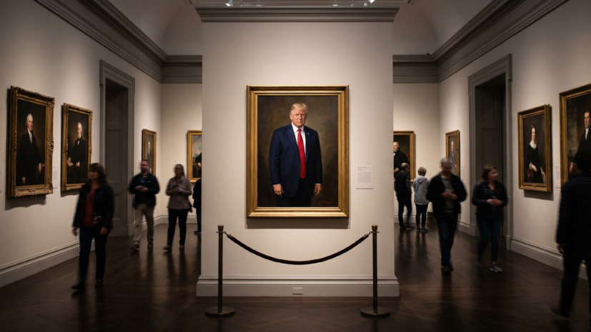 Художественное изображение бывшего президента в Вашингтонском музее